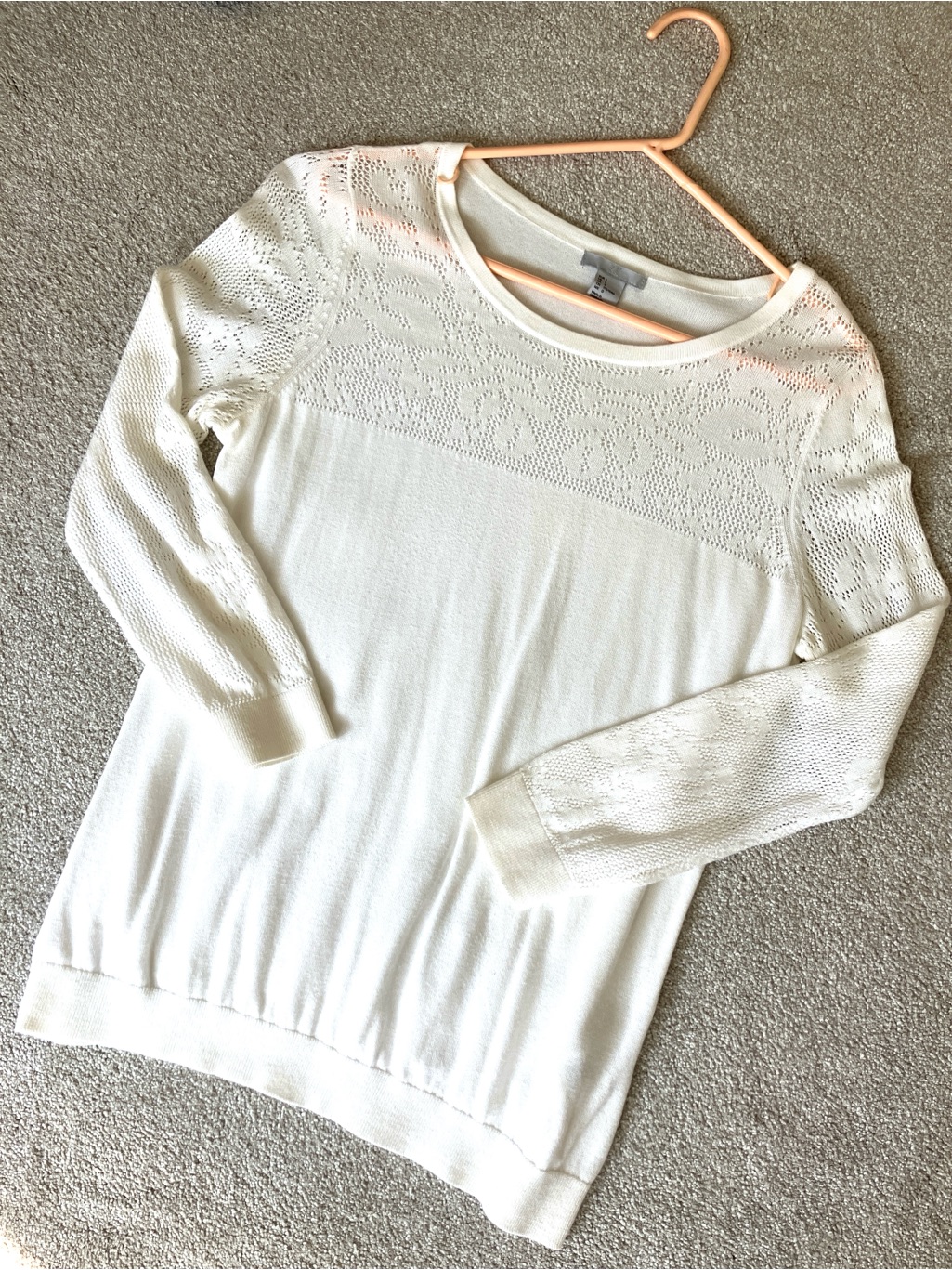 H&M Lightweight Sweater With Eyelet Yoke